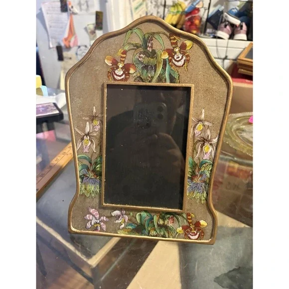Vintage ExpoArts Gold Orchid Picture Frame 11