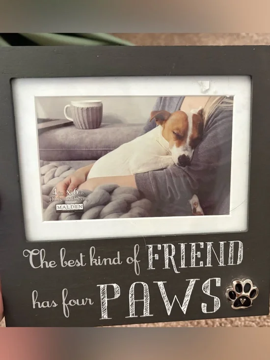 Malden Black Wooden Pet Photo Frame with Paw Accent
