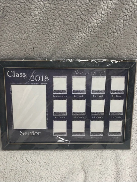School Years Picture Frame Pre-K to 12, Black Frame 2018, 20*14 New