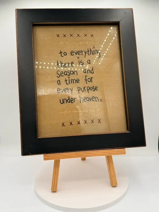 Framed Burlap Sentiment Wall Art in Black