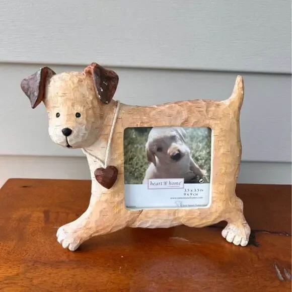 Vintage Heart & Home Birch Dog Picture Frame