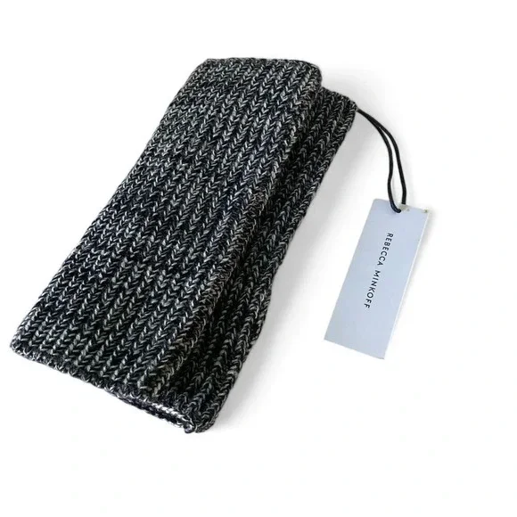 Rebecca Minkoff Black & White‎ Marled Hand Arm Warmers, Acrylic, One Size, NWT