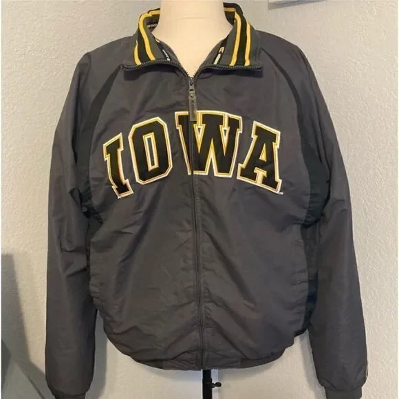 Iowa Hawkeyes Coat Colosseum Jacket‎ Fleece lined Mens XL tailgate Bomber
