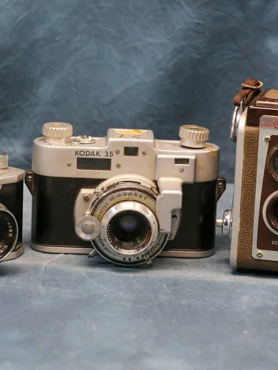 Vintage film cameras as shown