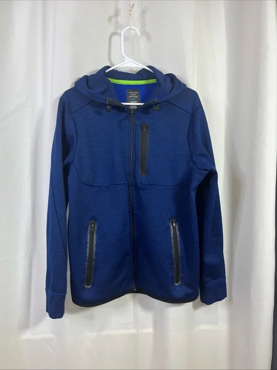 American Eagle Outfitters Men’s Blue Performance Full Zip Hoodie Size Medium