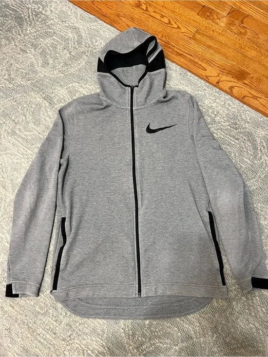 Nike Men's Gray Full-Zip Hooded Jacket
