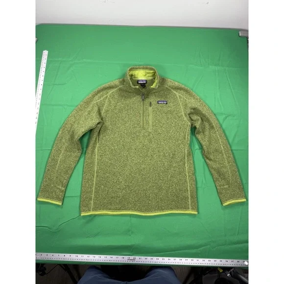 Patagonia Better Sweater Jacket Men Medium Green 1/4 Zip Pullover Fleece Hiking