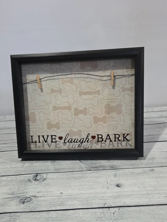 Live Laugh Bark Decorative Dog Photo Frame