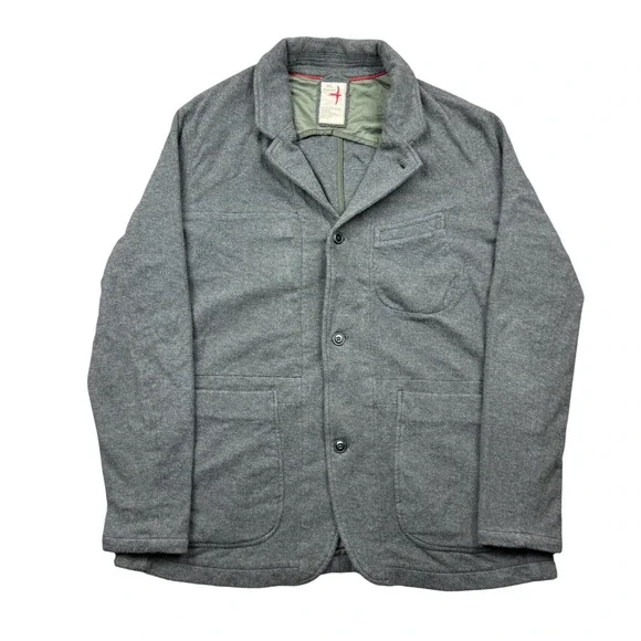 Relwen Trap Blazer Mens XL Gray Cotton Unstructured Sport Coat Jacket