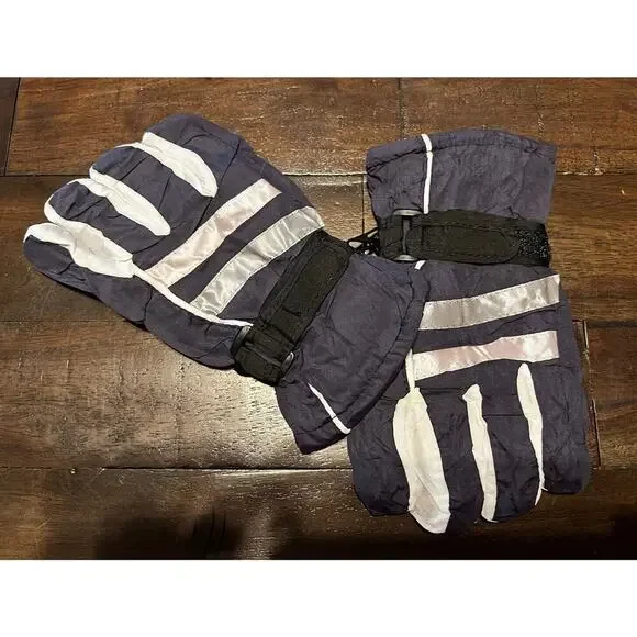 New Kids' 6-8 Waterproof Winter Gloves Mittens Dark Blue Navy Black
