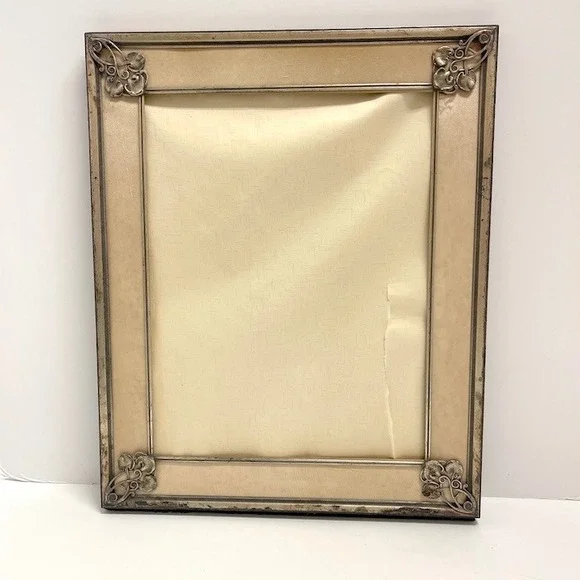 Vintage Art Nouveau Style Picture Frame Silver Ornate Floral Antique‎