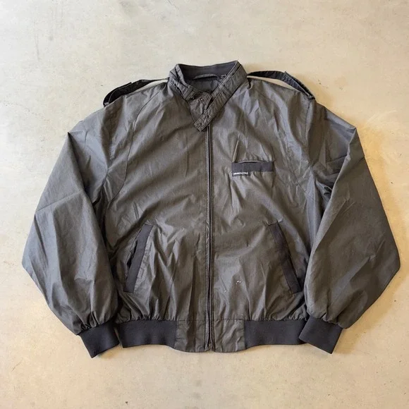 Members Only Mens Iconic Racer Jacket Gray Full Zip Vintage Size 40