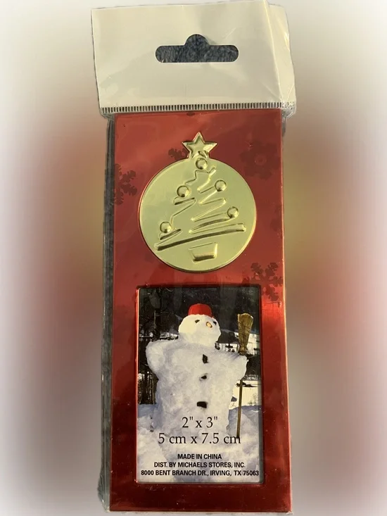 🔴New Michaels Red Christmas Picture Frame Gold Tree Accent Photo Display Stand