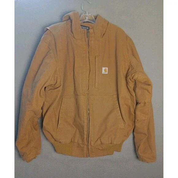 Carhartt Thermal Lined Jacket Mens Large Carhartt Brown J3371 Duck Active  EUC