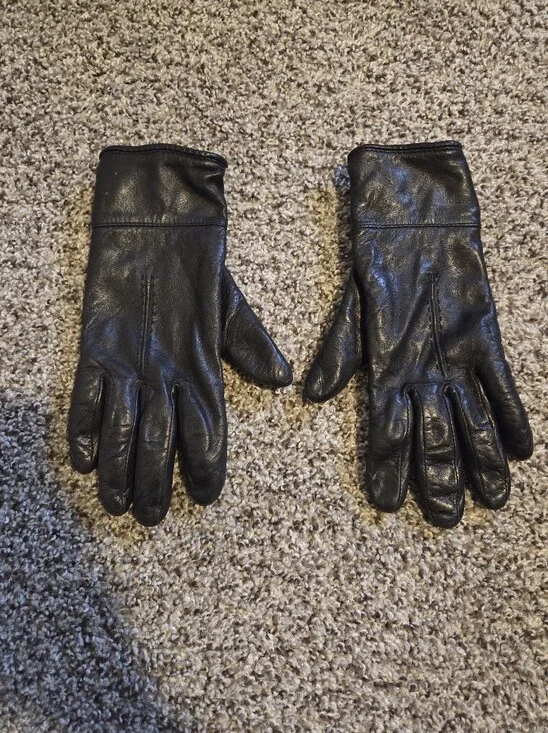 Eddie Bauer Black Leather Gloves