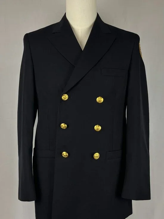GUC Navy JROTC Uniform Coat Mens Black Wool Blend Service Jacket Size 36R