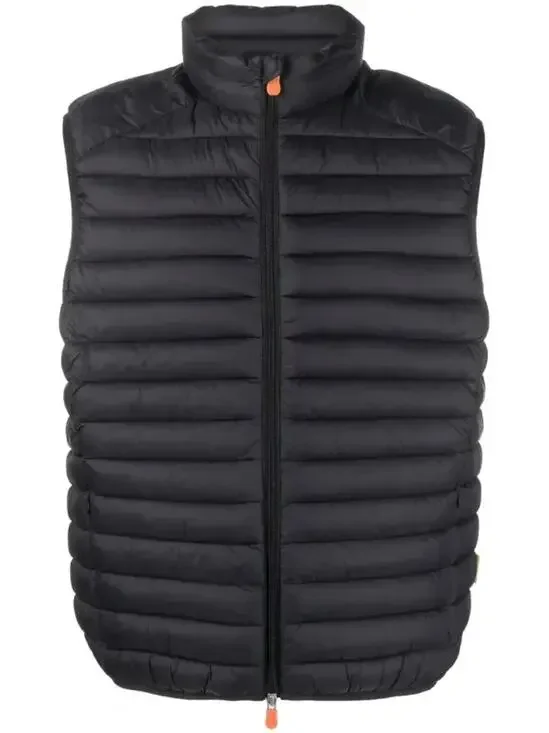 Save The Duck Puffer Vest Mens XL Black Ultra Light Quilted Padded Gilet