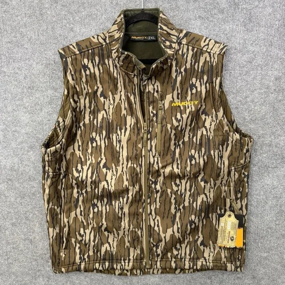 NWT Muddy Mossy Oak TRX Softshell Hunting Vest Size 2XL Bottomland Camo