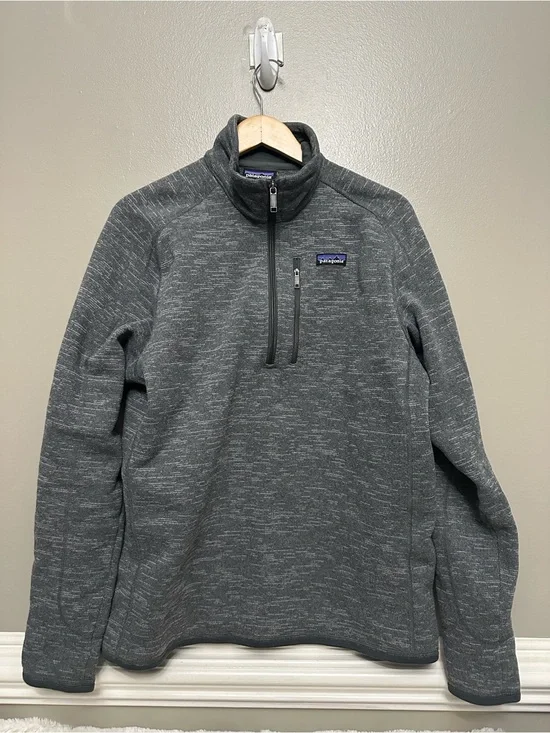 Men’s Patagonia gray quarter zip pullover jacket Sz L