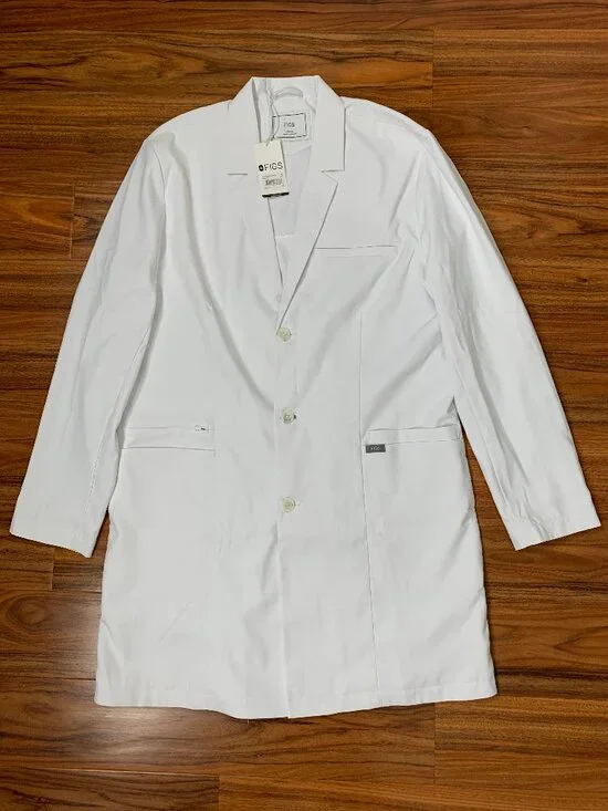 Figs Men's Harlem Long Lab Coat White XL NWT