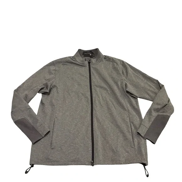 Greyson‎ Mens Full Zip Golf Jacket XL Heather Grey Old Overton Logo Performance