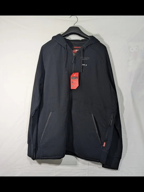 Milwaukee M12 Heated Hoodie Jacket 2X Black Full Zip w/ Battery & Charger NEW