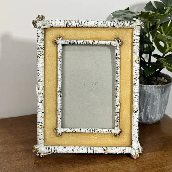 Birch Wood 5x7 Picture Frame Faux-Wood Rustic Photo