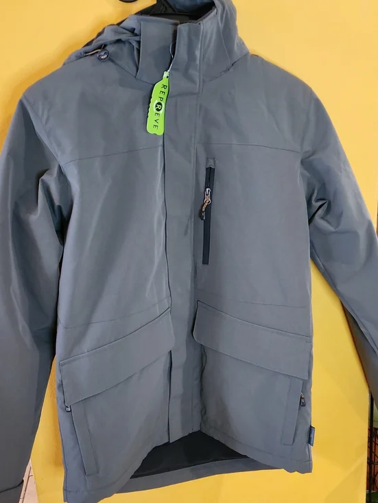 Free Country Men's Gray Hooded Shell Jacket