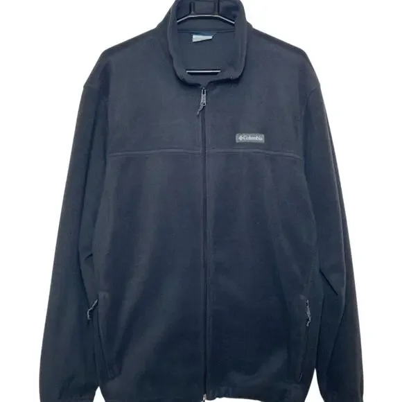 Columbia Men’s Black Zip‑Up Sweater • Size Large • Polyester • Pockets