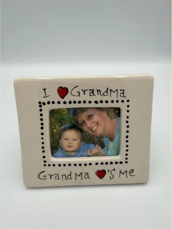 Ceramic I Love Grandma Picture Frame Grandma Loves Me Mini Photo Frame Gift
