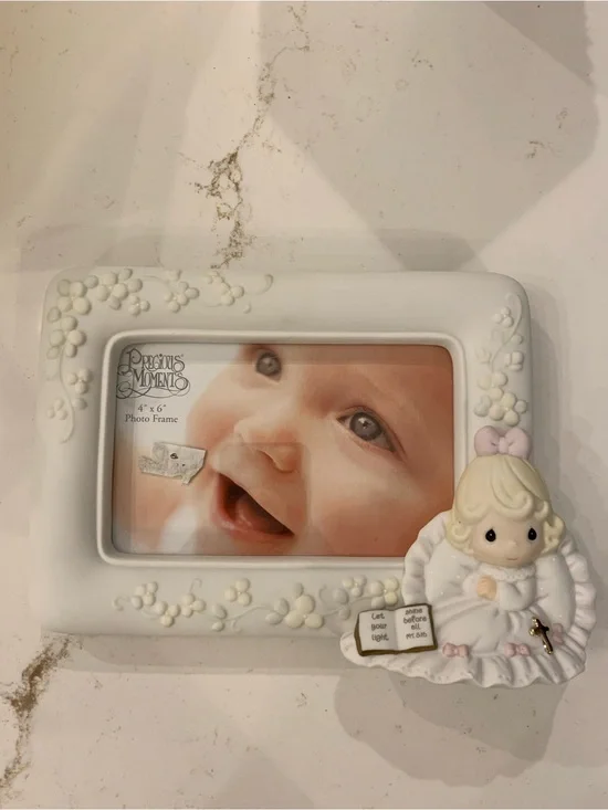 Precious Moment Girl Baptism/Christening Picture Frame NEW With Box 4