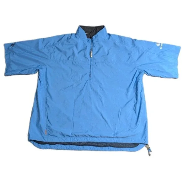 Sunice Golf Jacket Men XL Blue 1/2 Zip Short Sleeve Pullover Wind Shirt TDC