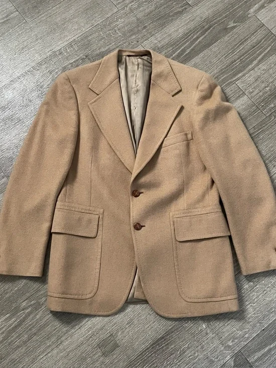 Vintage Hart Schaffner Marx Brown Khaki Cotton Trench Overcoat