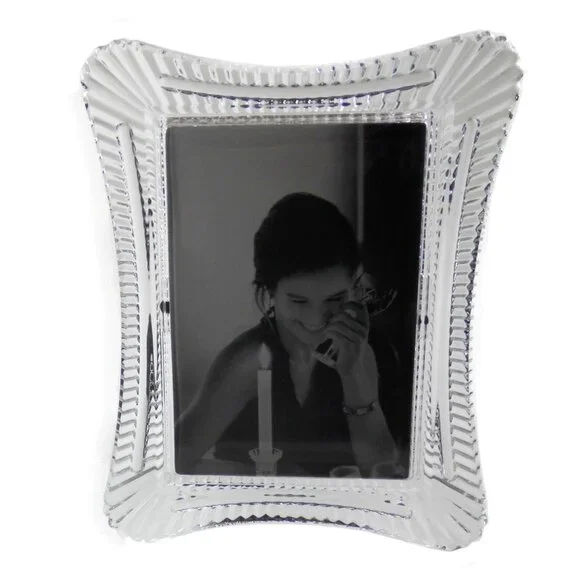 Waterford Wellesley Crystal Glass Picture Frame Table Top for 4x6 Photo
