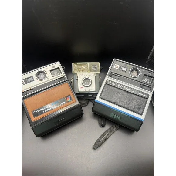 Lot of Vintage Film & Instant Cameras – Kodak EK6, Colorbust 100, Starmite II