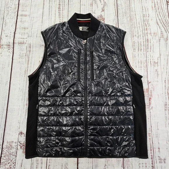 Z Zegna TechMerino Black Quilted Zip Vest Wool Mixed Media Luxury Gilet 3XL