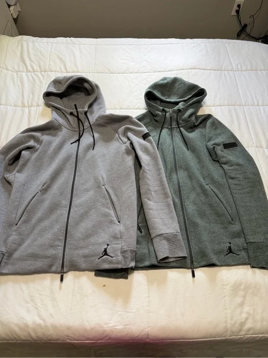 Nike Jordan Full-Zip Hoodies - Gray & Olive Green