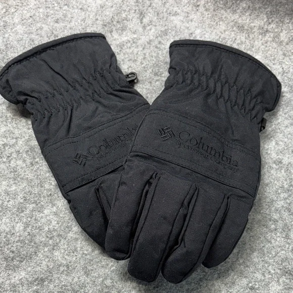 Columbia Black leather palm Insulated fleece lined Gloves small