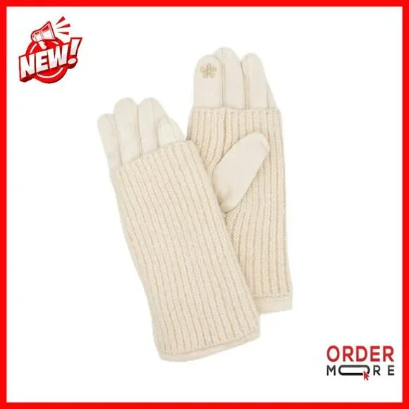 2-in-1 Faux Suede Gloves with Removable Knit Wrist Warmers