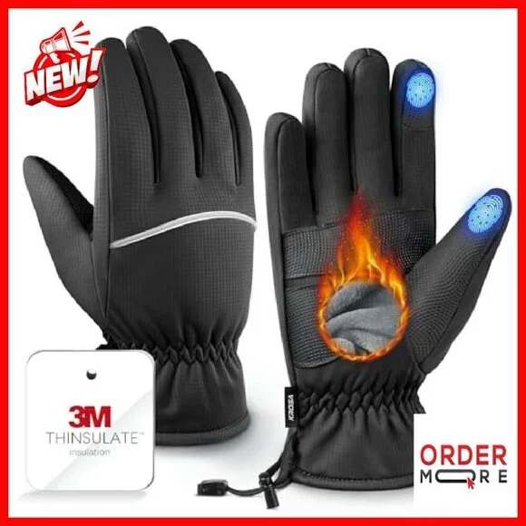 Small Winter Gloves with 3M Insulation Touchscreen Windproof Ski Running