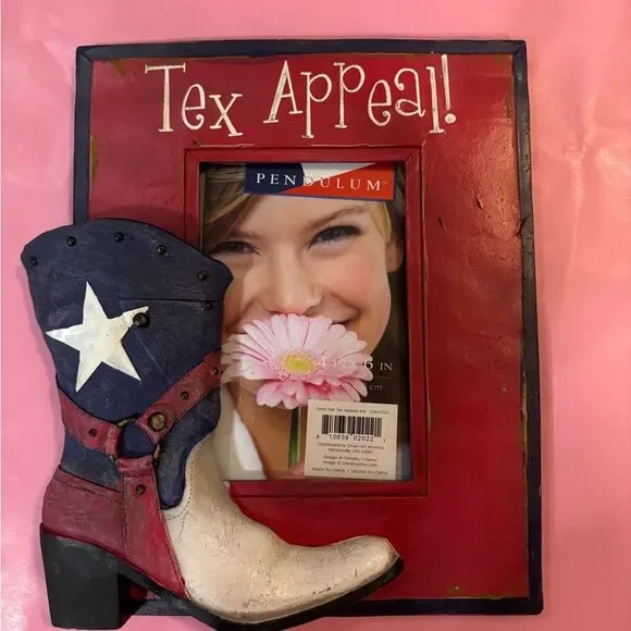 NEW Tex Appeal Boot Picture Frame - Red, Blue, White