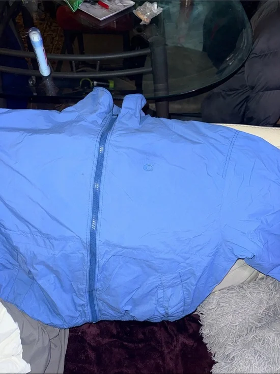 Coach Men's Blue Full-Zip Windbreaker Jacket