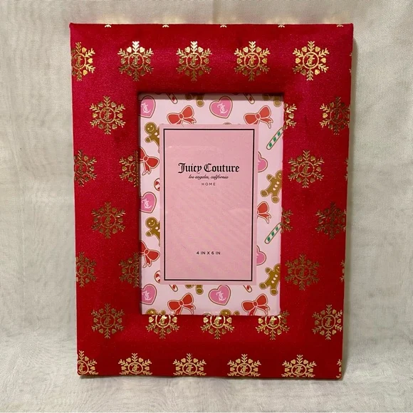 Juicy Couture Festive Red and Gold Velour Frame. New