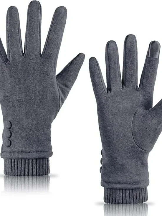 Dsane Women Winter Warm Touch Screen Phone Fleece Windproof Gloves Wear Lined