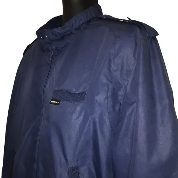 Vintage 80s MEMBERS ONLY Iconic Racer Jacket/Coat~46~Hong Kong~Navy Blue