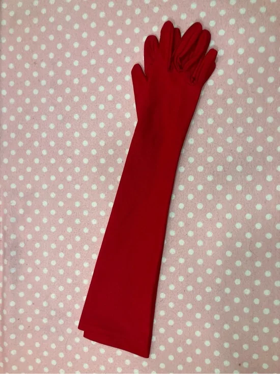 Red Opera Length Gloves OS