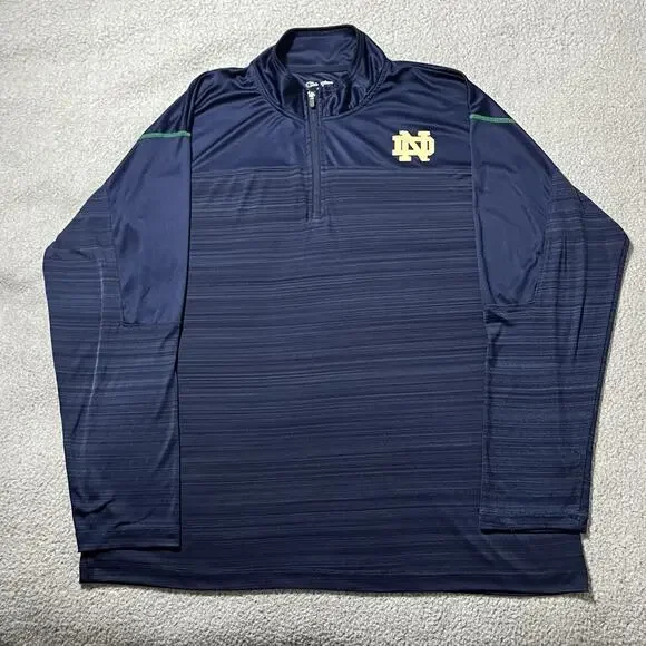 Notre Dame 1/4 Zip Pullover Mens 2XL Champion Long Sleeve Jacket Fighting Irish