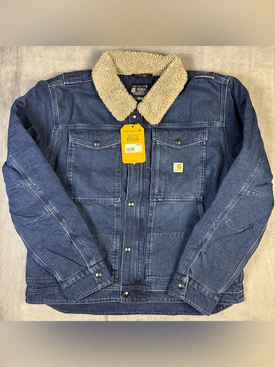 Brand New With Tags (NWT) Carhartt Men's Denim Sherpa-Lined Jacket