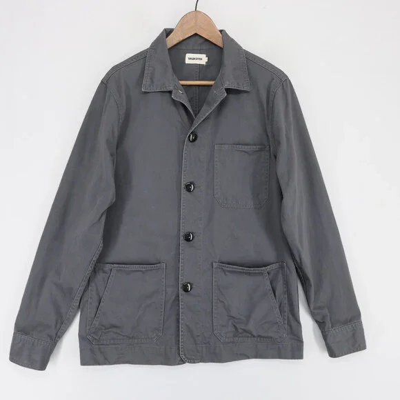 Taylor Stitch Ojai Jacket Mens 38 Small Gray Chore Coat Cotton Button Up Utility
