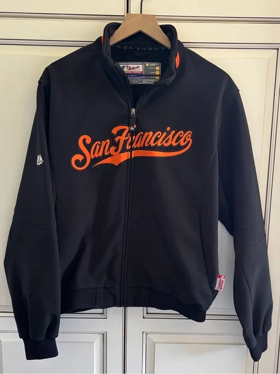 Vintage Majestic MLB San Francisco Giants Jacket Therma Base Black Men's XL